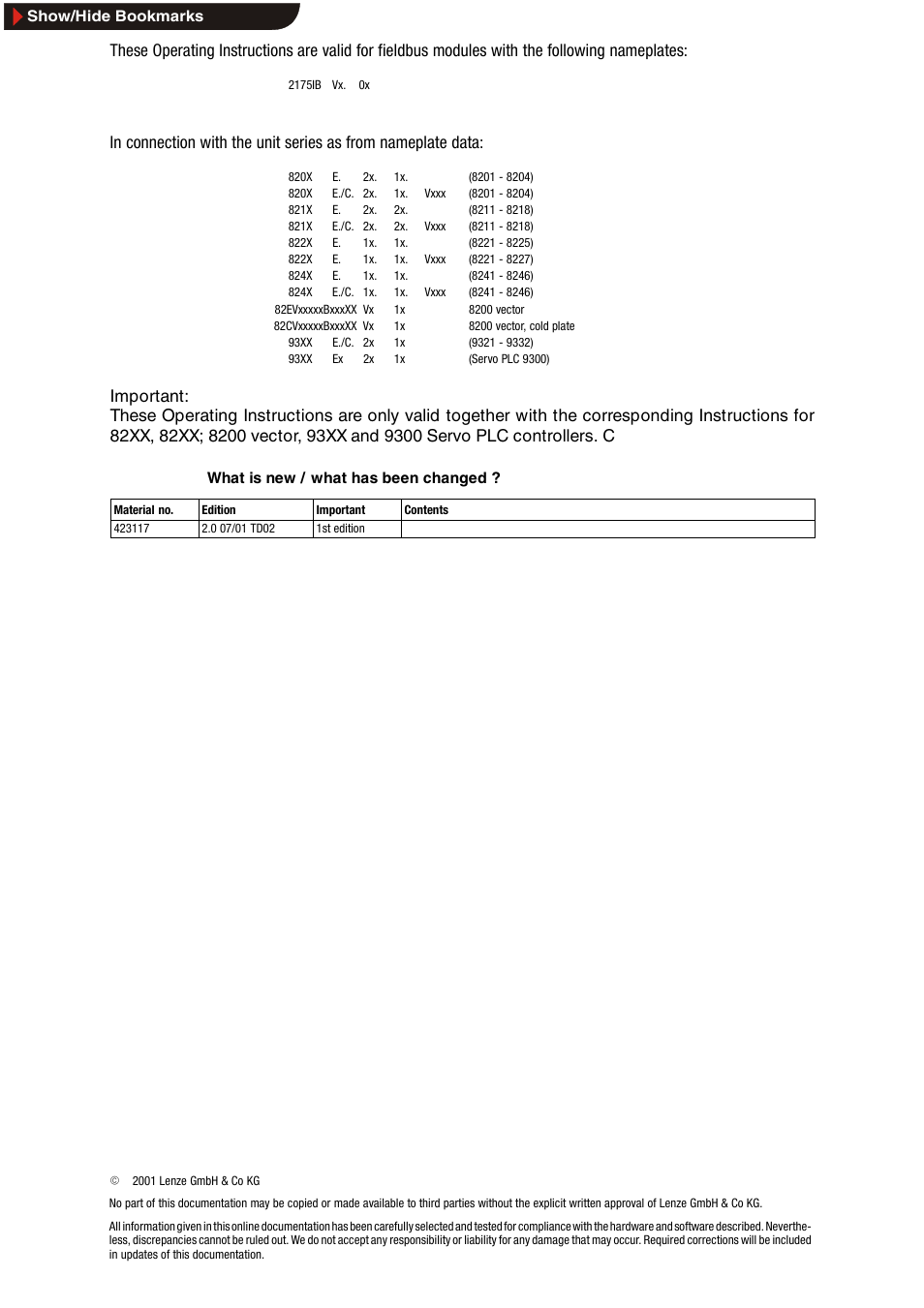 Lenze EMF2175IB User Manual | Page 2 / 152
