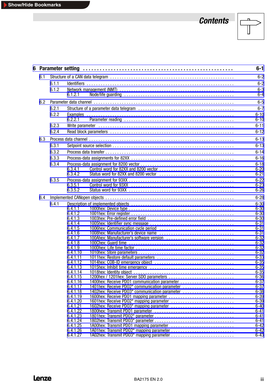 Lenze EMF2175IB User Manual | Page 5 / 152