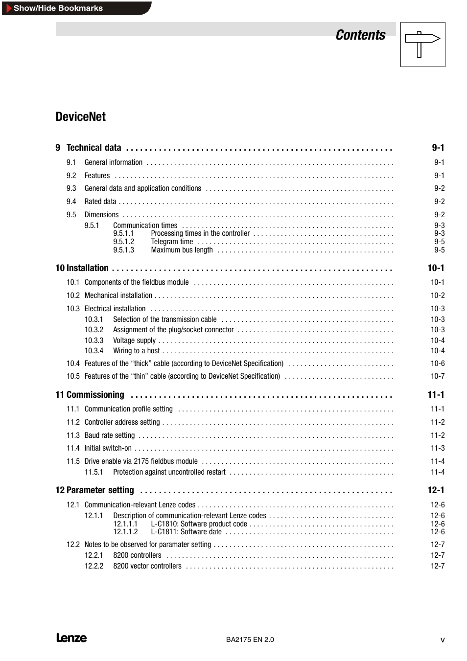 Lenze EMF2175IB User Manual | Page 7 / 152