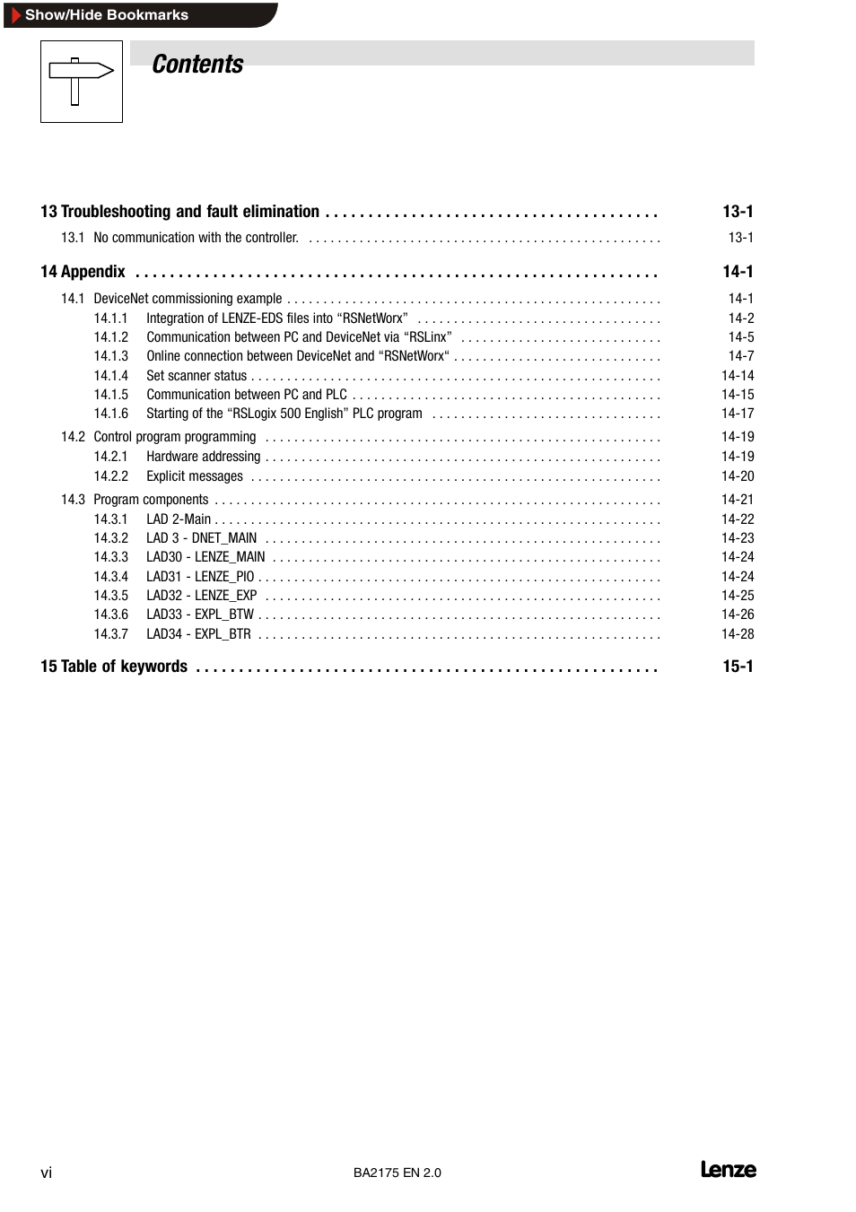 Lenze EMF2175IB User Manual | Page 8 / 152