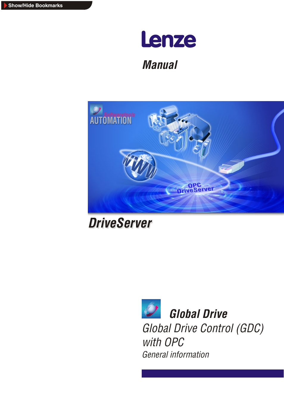 Lenze GDC with OPC User Manual | 8 pages