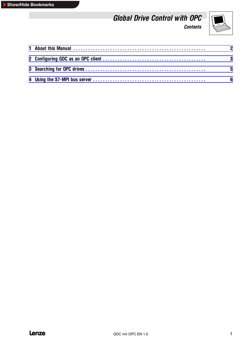 Global drive control with opc | Lenze GDC with OPC User Manual | Page 3 / 8