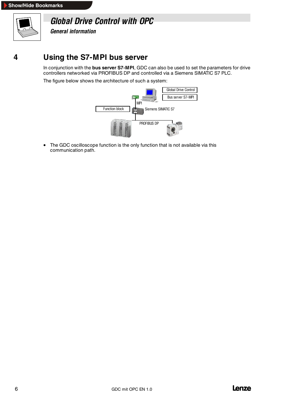 4 using the s7-mpi bus server, Global drive control with opc, 4using the s7-mpi bus server | Lenze GDC with OPC User Manual | Page 8 / 8