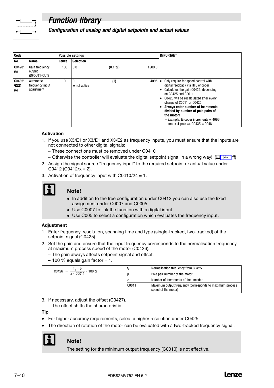 Function library | Lenze 8200 motec frequency inverter 0.25kW-7.5kW User Manual | Page 111 / 270