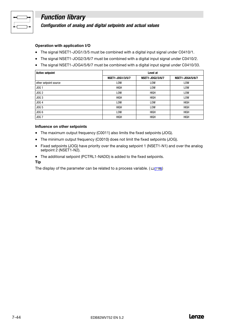 Function library | Lenze 8200 motec frequency inverter 0.25kW-7.5kW User Manual | Page 115 / 270