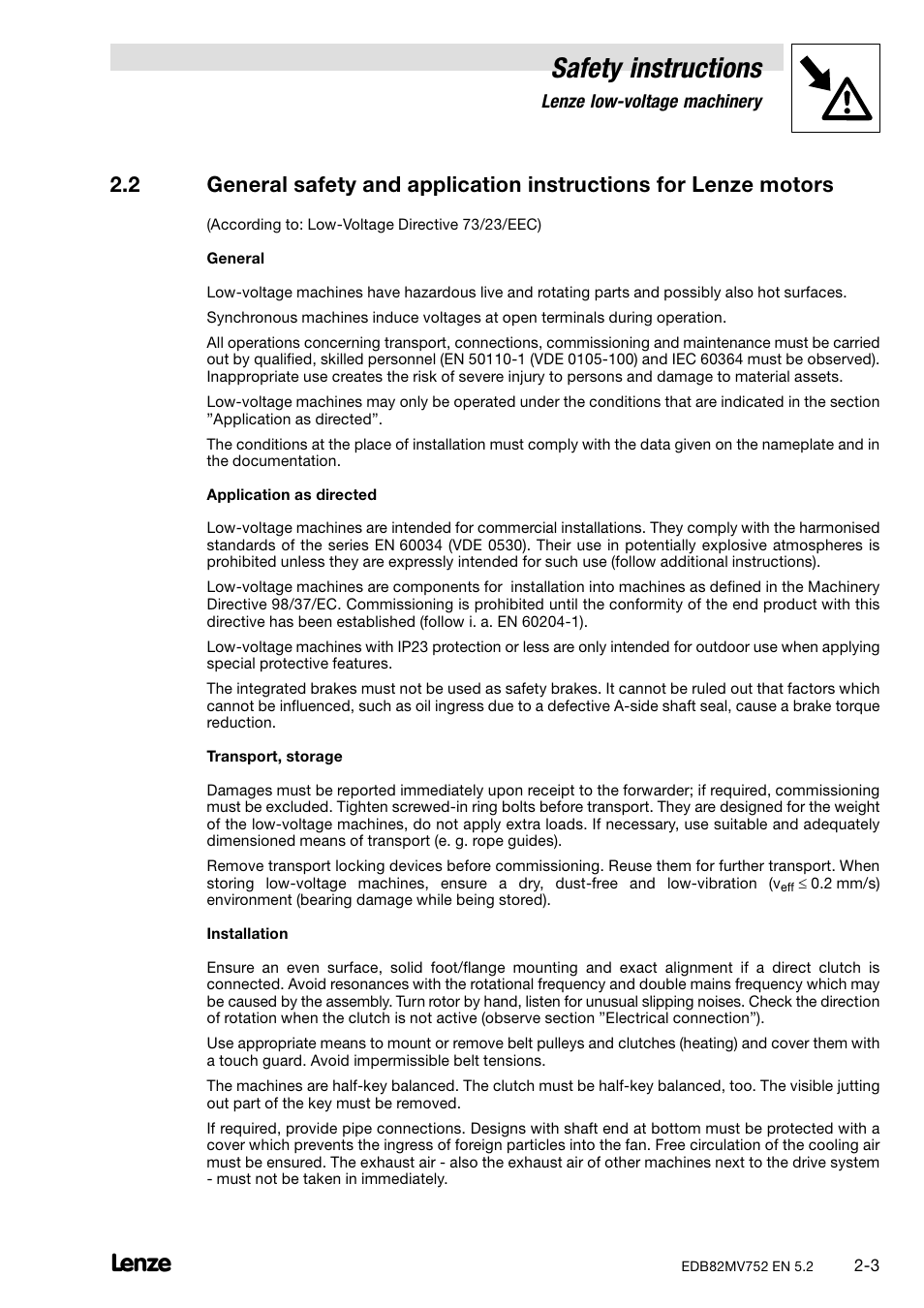 Safety instructions | Lenze 8200 motec frequency inverter 0.25kW-7.5kW User Manual | Page 12 / 270