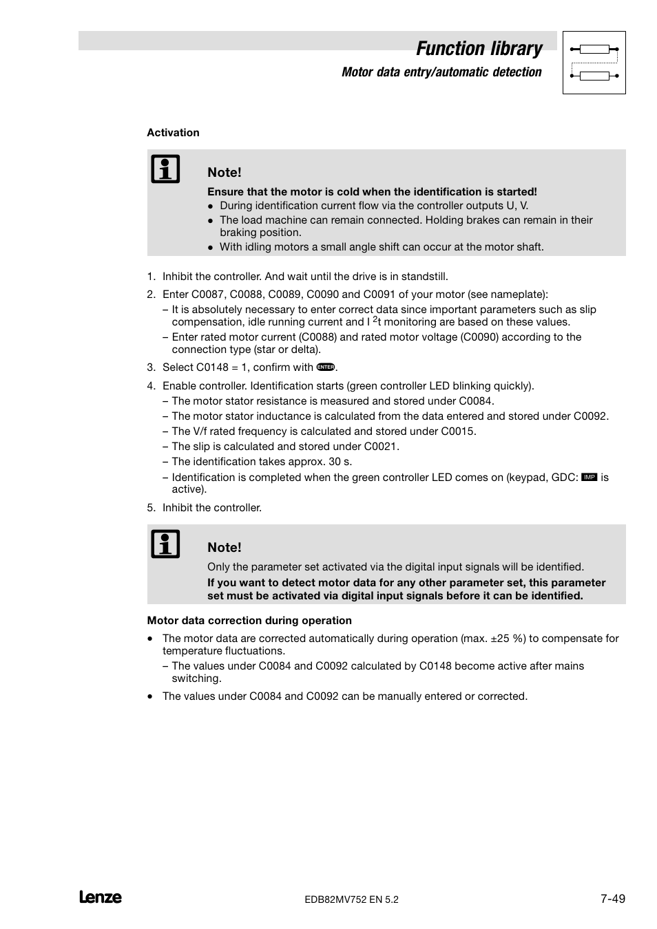 Function library | Lenze 8200 motec frequency inverter 0.25kW-7.5kW User Manual | Page 120 / 270