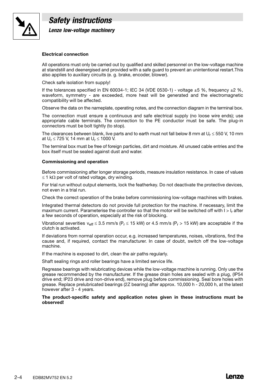 Safety instructions | Lenze 8200 motec frequency inverter 0.25kW-7.5kW User Manual | Page 13 / 270