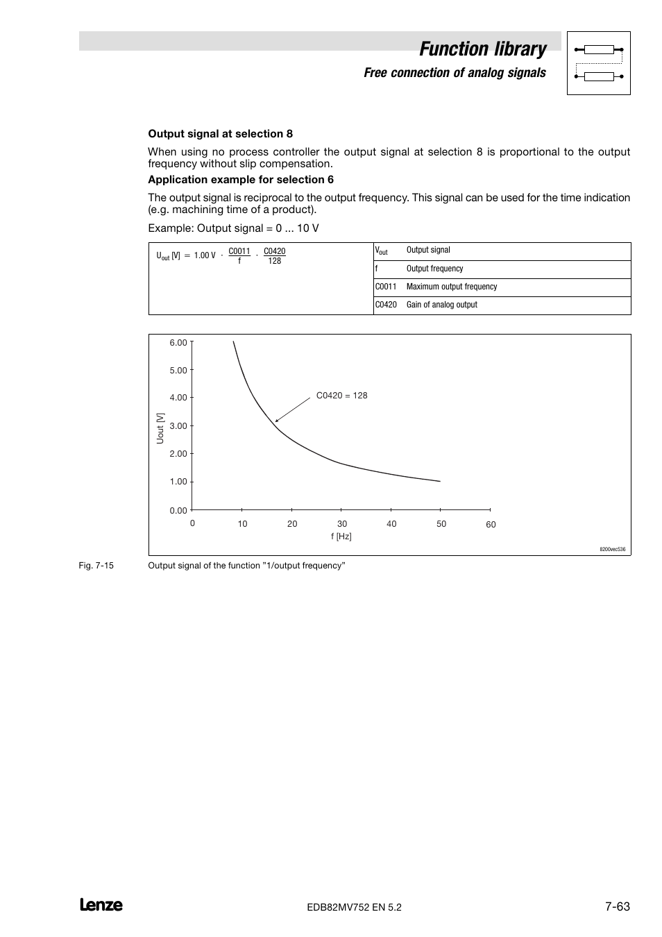 Function library, Free connection of analog signals | Lenze 8200 motec frequency inverter 0.25kW-7.5kW User Manual | Page 134 / 270