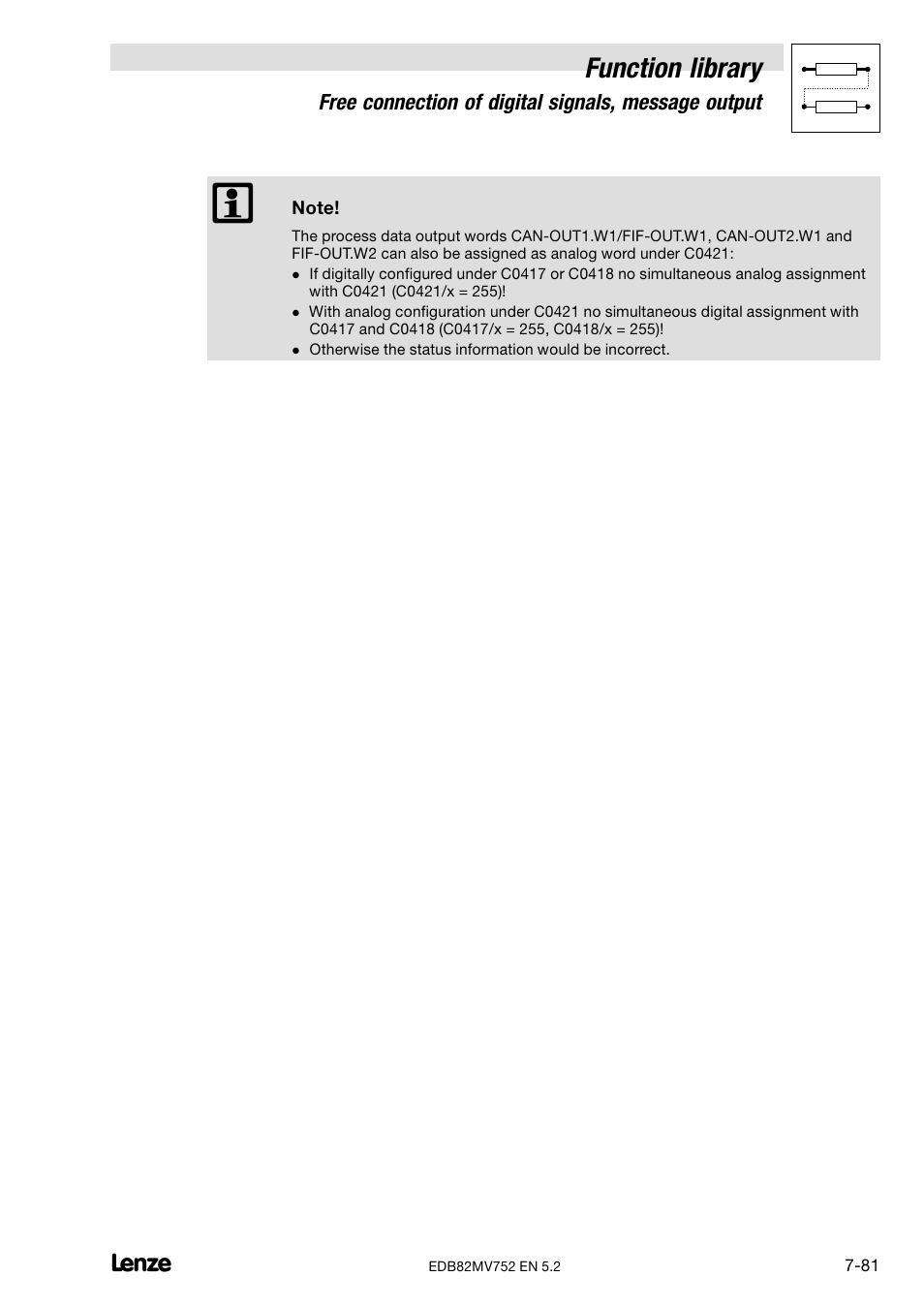 Function library | Lenze 8200 motec frequency inverter 0.25kW-7.5kW User Manual | Page 152 / 270