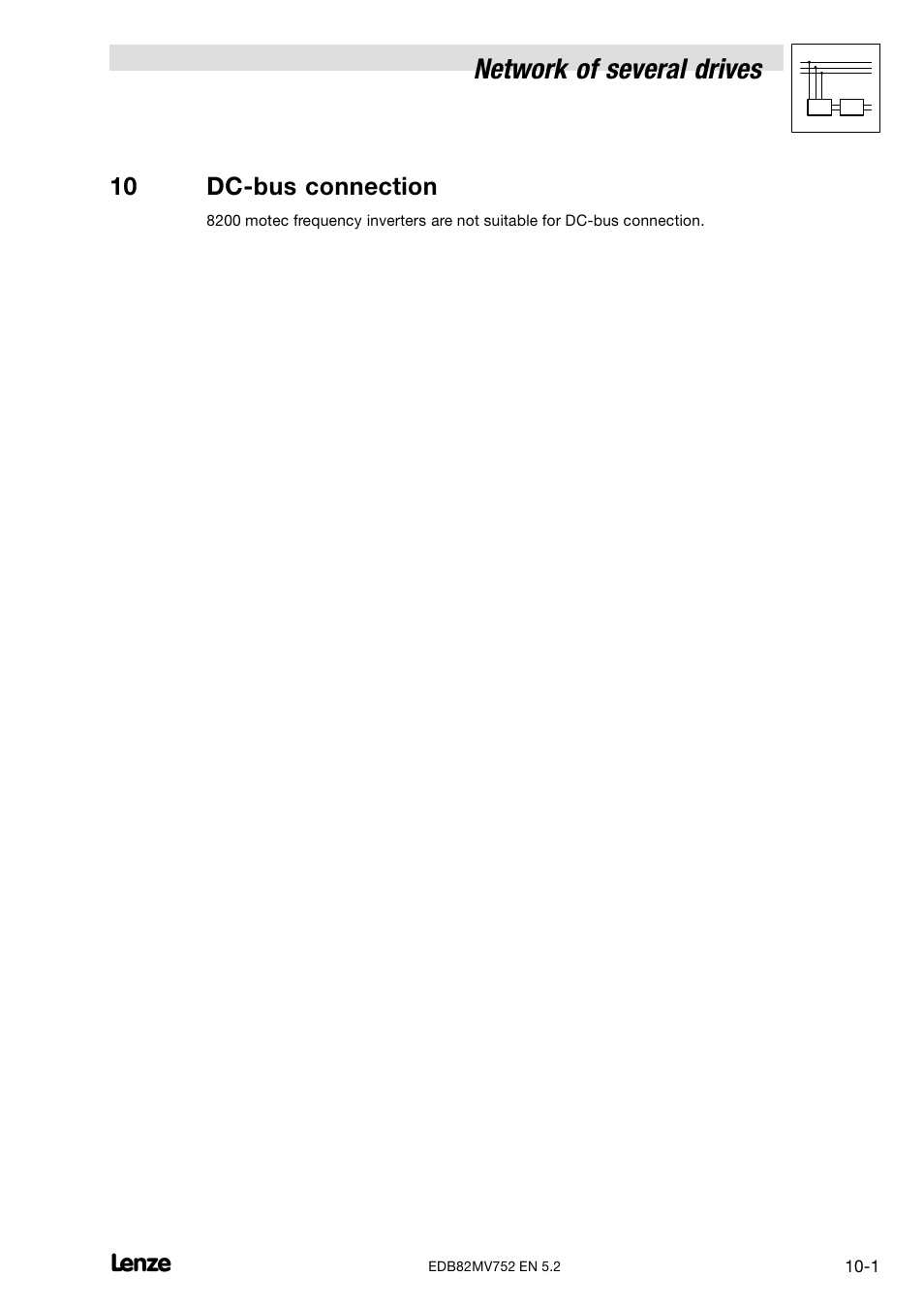 10 dc-bus connection, 10 dc−bus connection, Network of several drives | Lenze 8200 motec frequency inverter 0.25kW-7.5kW User Manual | Page 178 / 270