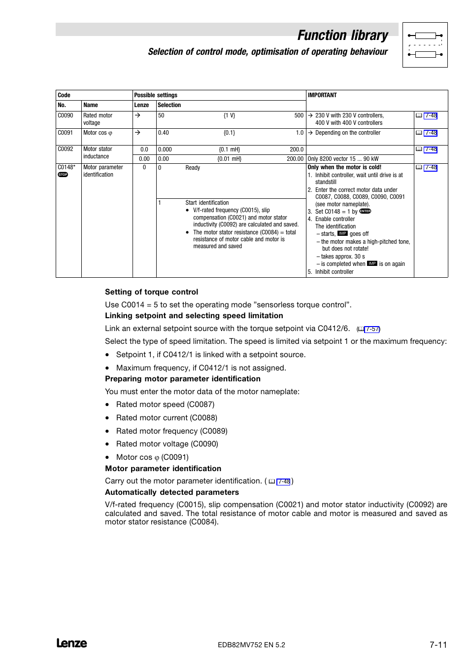 Function library | Lenze 8200 motec frequency inverter 0.25kW-7.5kW User Manual | Page 82 / 270