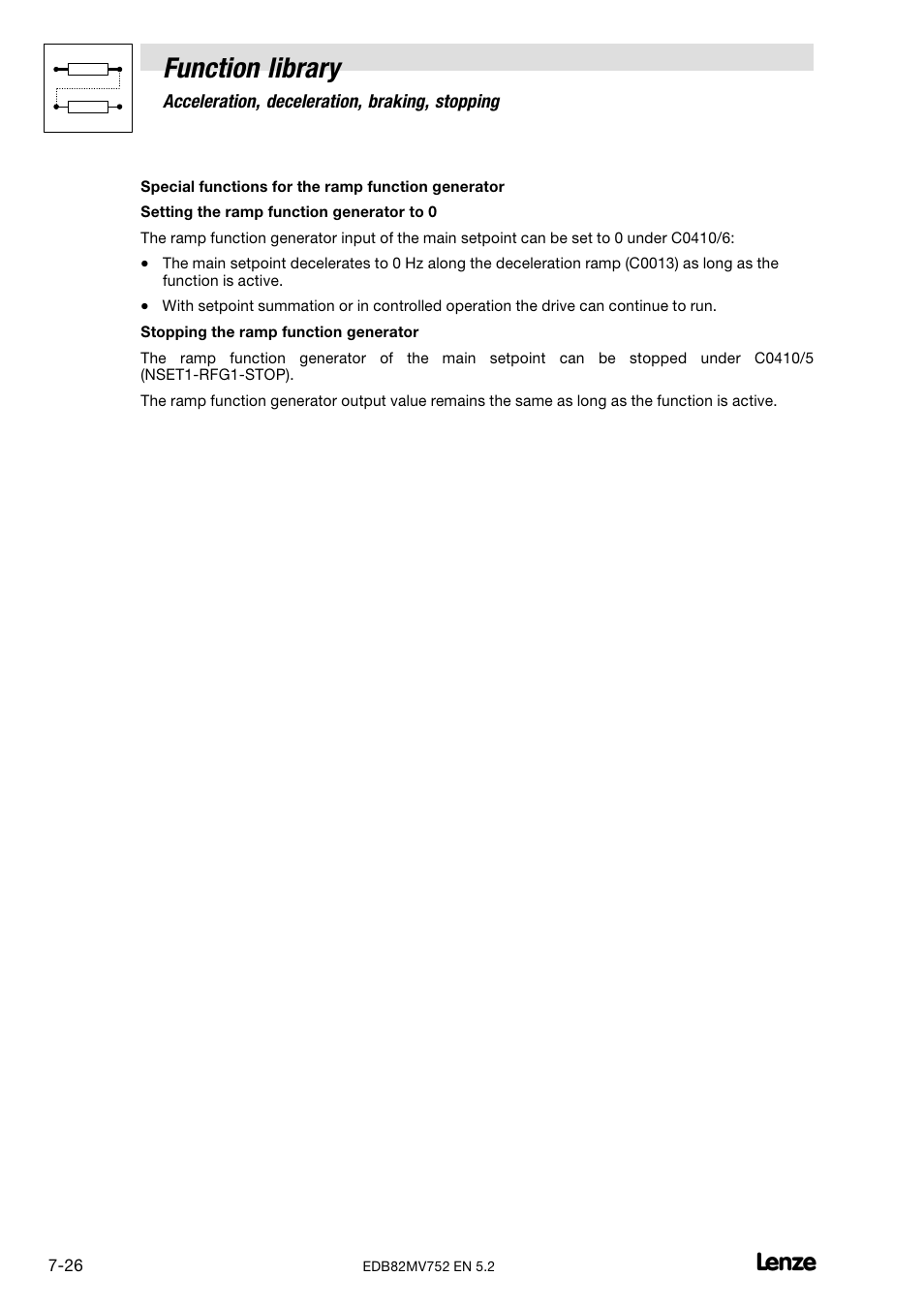 Function library | Lenze 8200 motec frequency inverter 0.25kW-7.5kW User Manual | Page 97 / 270