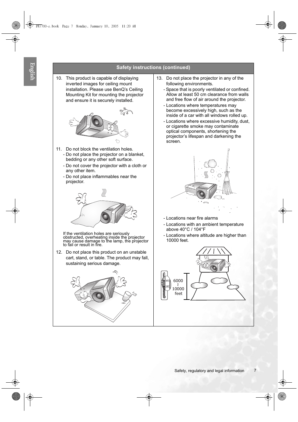 Eng lish | BenQ PE7700 User Manual | Page 7 / 34