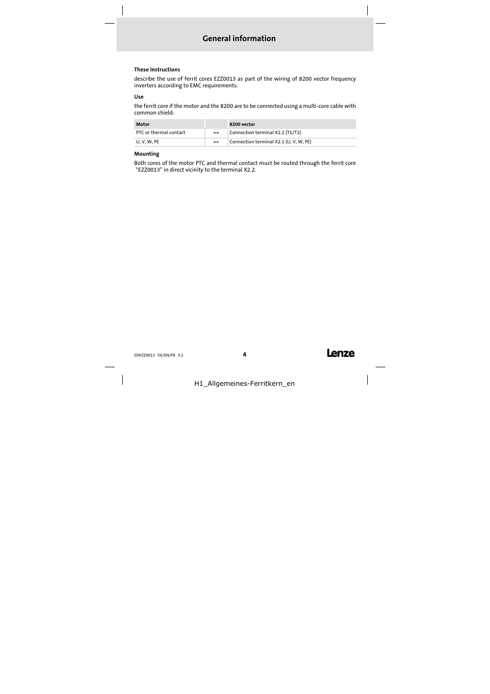 General information | Lenze EZZ0013 User Manual | Page 4 / 6