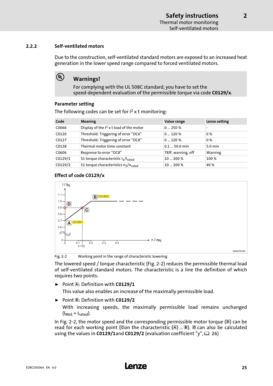 2 self-ventilated motors, Self−ventilated motors, Safety instructions | Warnings | Lenze ECSCSxxx User Manual | Page 25 / 484