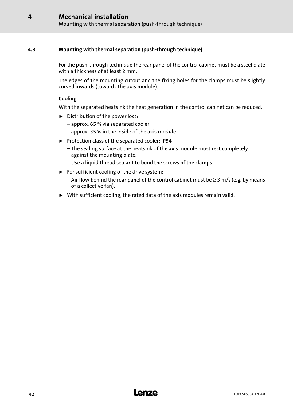 Mechanical installation | Lenze ECSCSxxx User Manual | Page 42 / 484