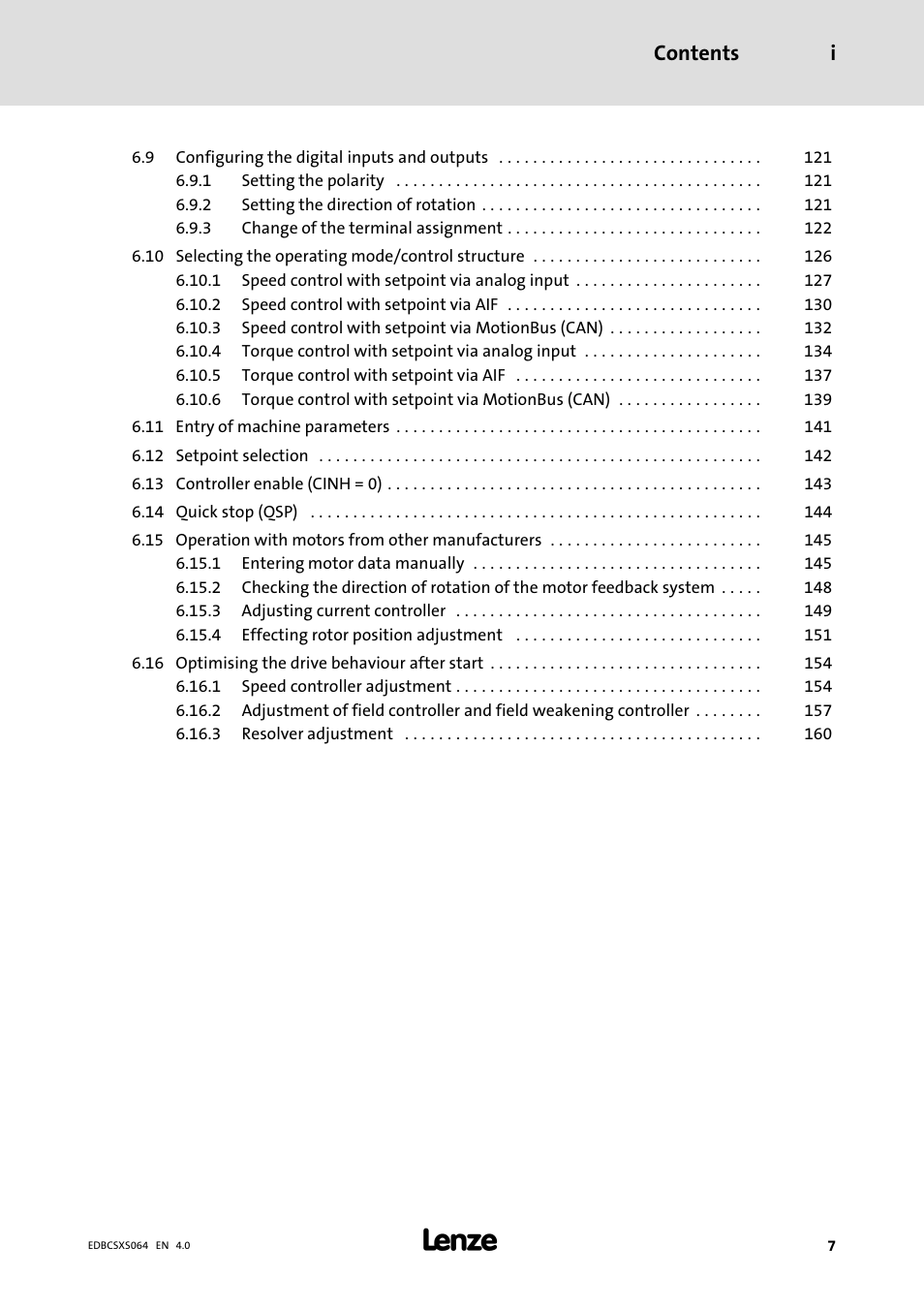 Contents i | Lenze ECSCSxxx User Manual | Page 7 / 484