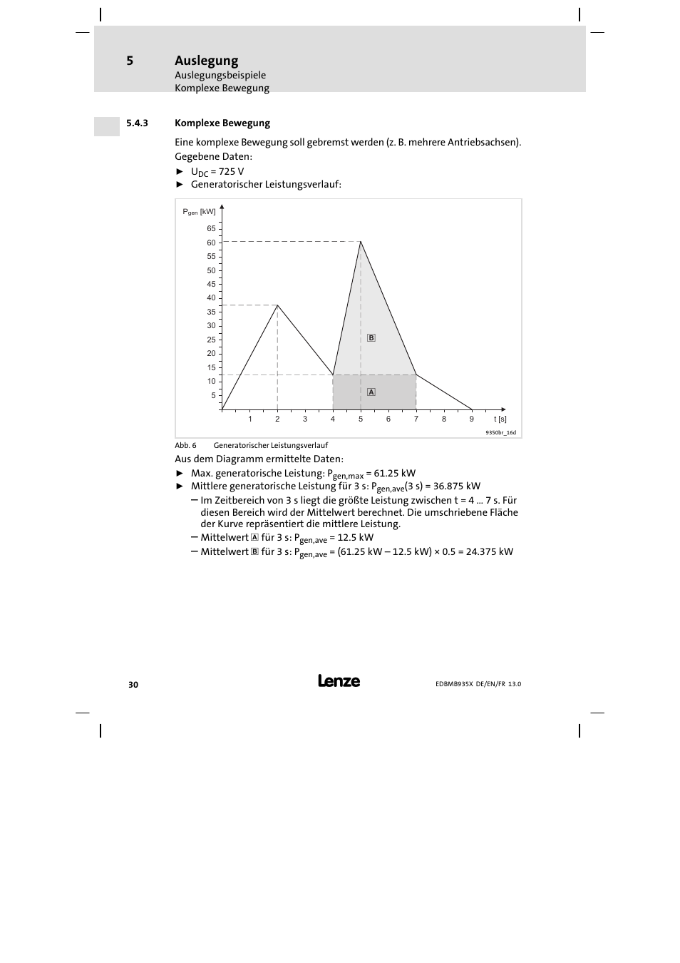 Komplexe bewegung, Auslegung | Lenze EMB9352−C User Manual | Page 30 / 174