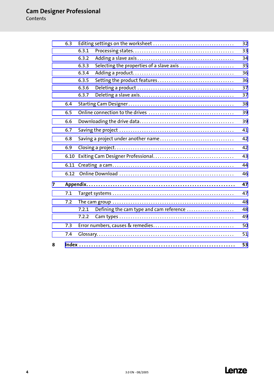 Cam designer professional | Lenze Cam Designer Professional User Manual | Page 4 / 53