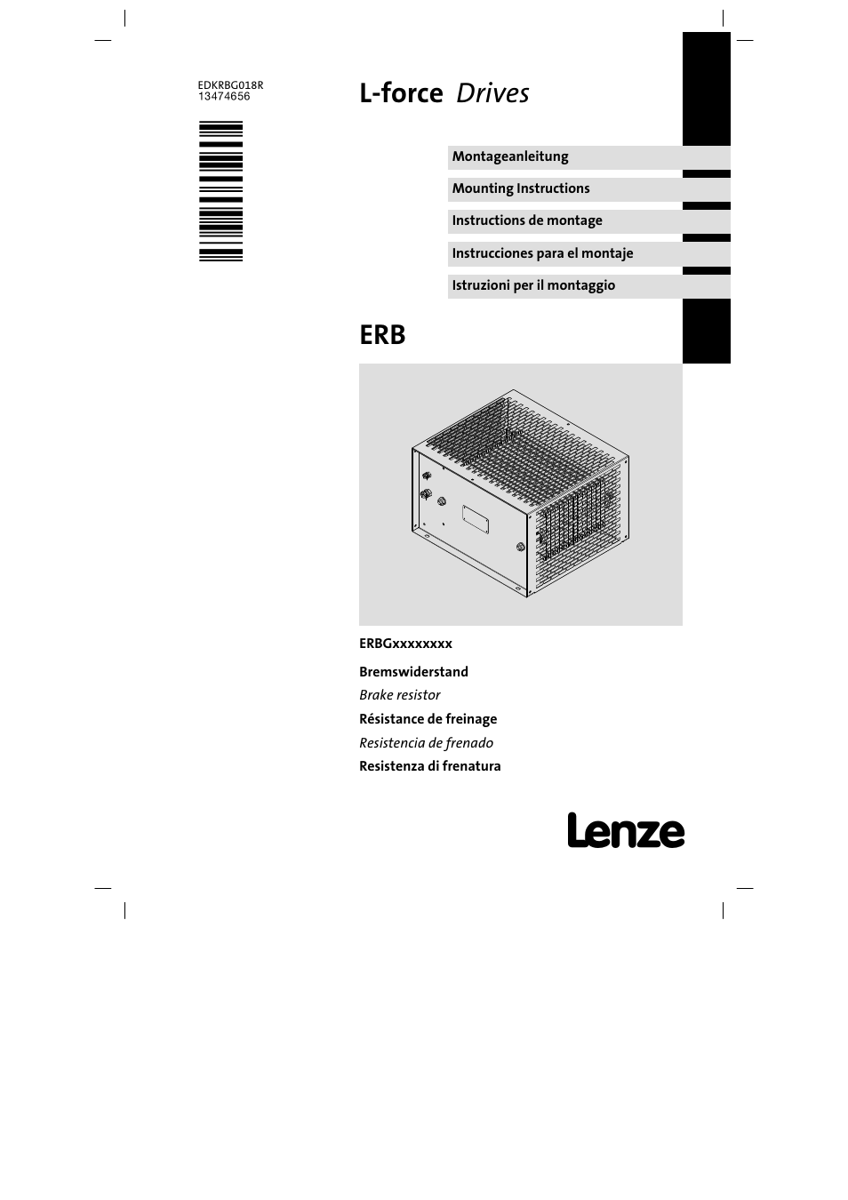 Lenze ERBGxxxxxxxx User Manual | 134 pages