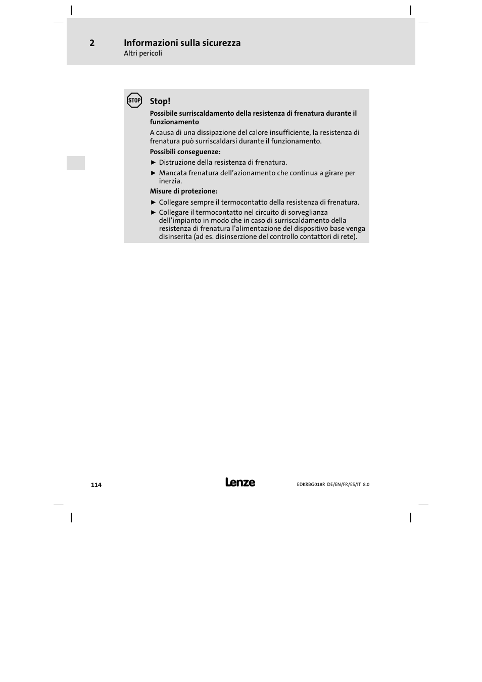 Lenze ERBGxxxxxxxx User Manual | Page 114 / 134