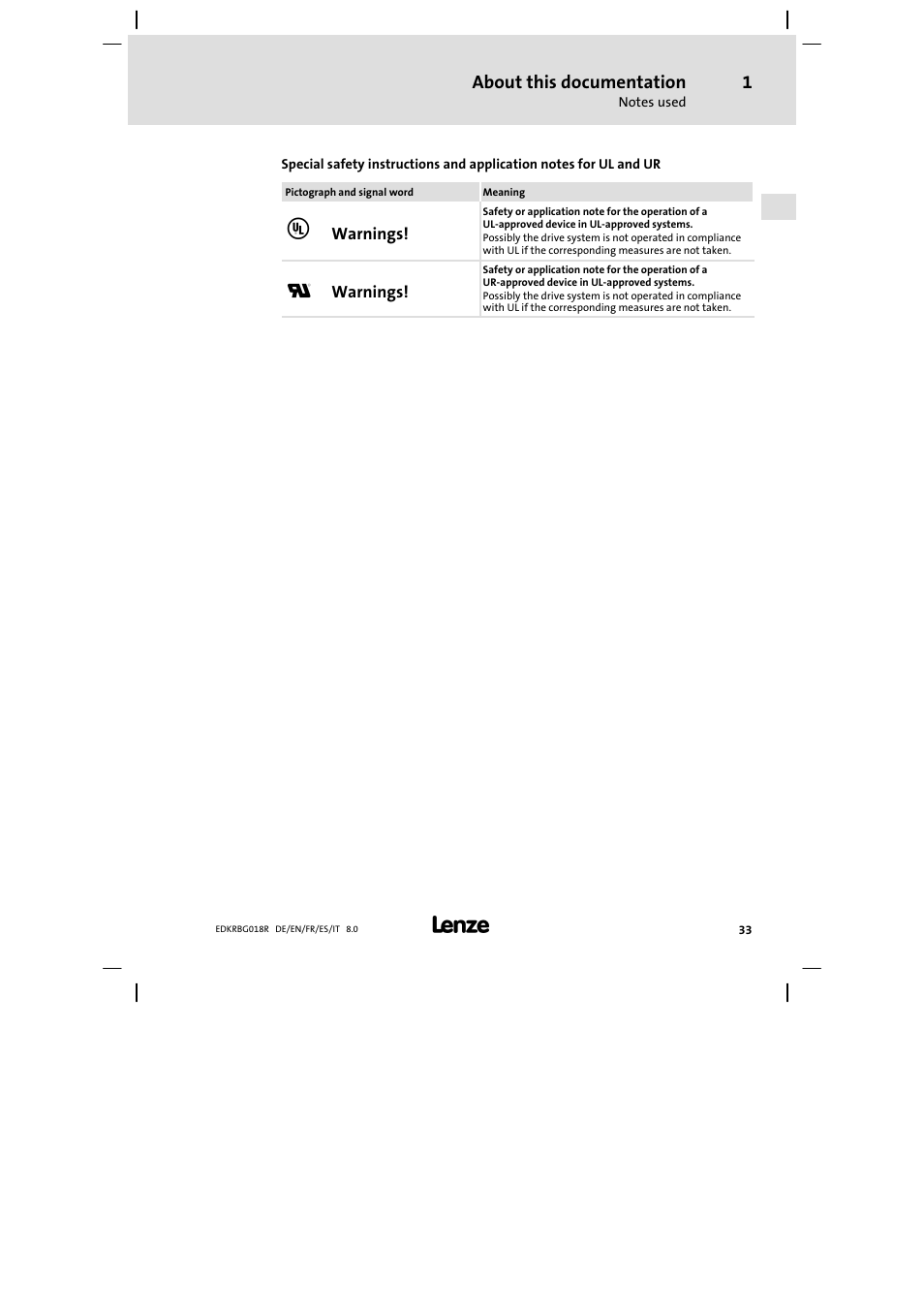 Lenze ERBGxxxxxxxx User Manual | Page 33 / 134
