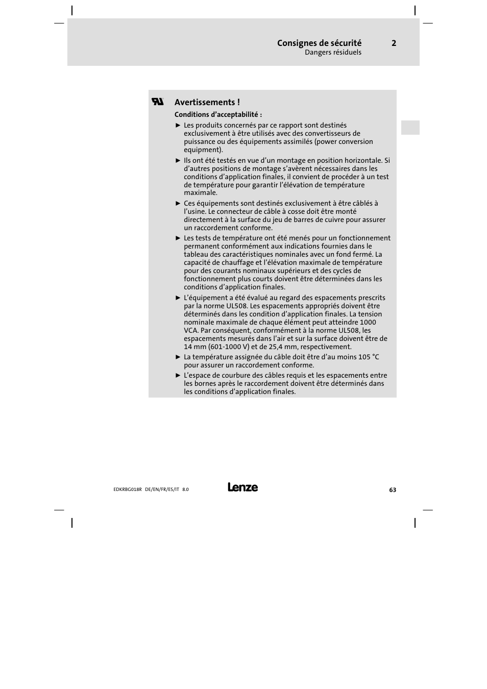 Lenze ERBGxxxxxxxx User Manual | Page 63 / 134