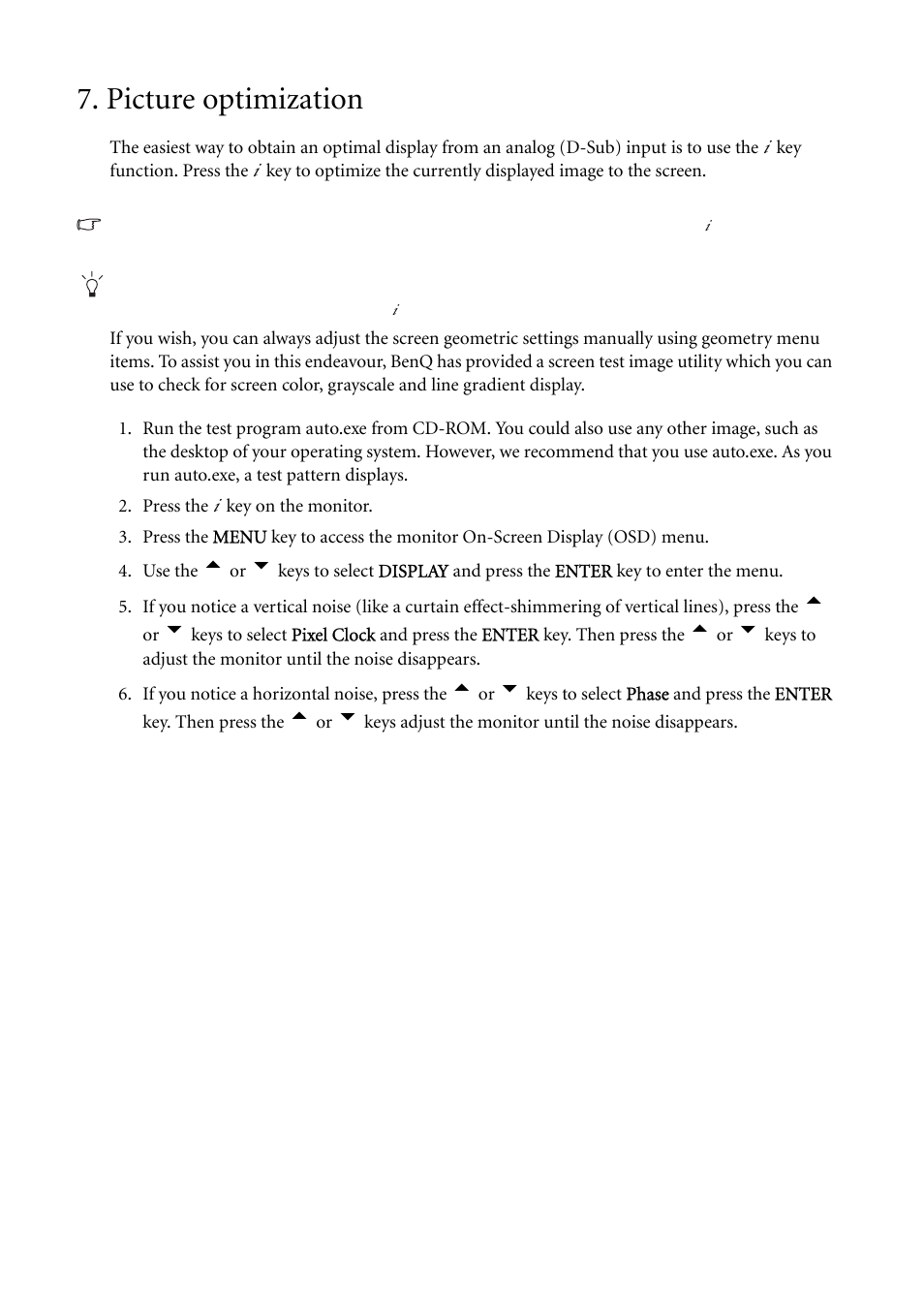 Picture optimization | BenQ FP241W User Manual | Page 26 / 46