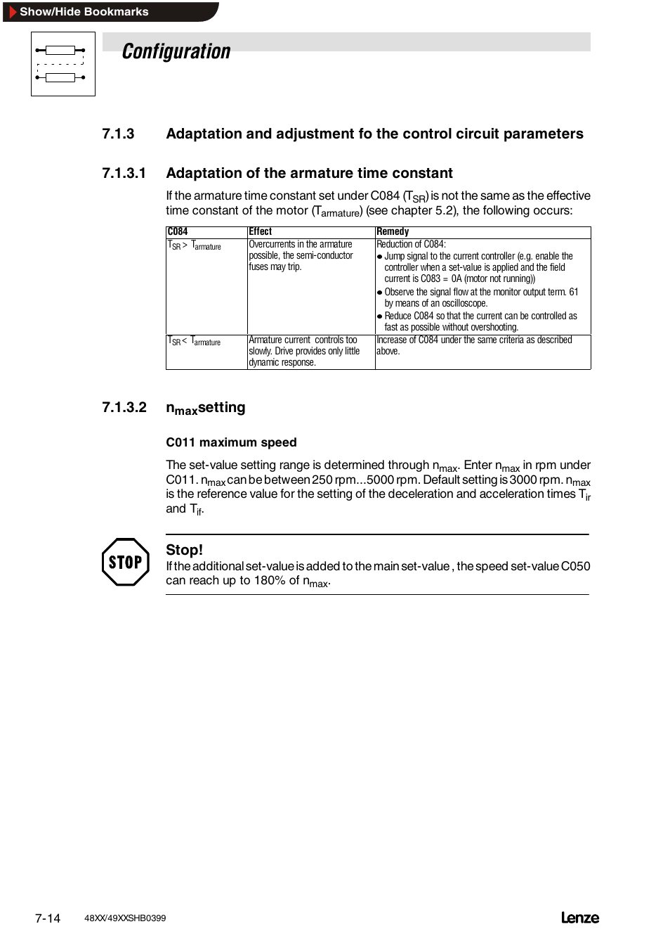 3 freely assignable inputs and outputs, 1 freely assignable digital inputs (fdi), 2 freely assignable digital outputs (fdo) | Freely assignable inputs and outputs, Freely assignable digital inputs (fdi), Configuration, Setting, Stop | Lenze EDS4900U-REG User Manual | Page 105 / 342