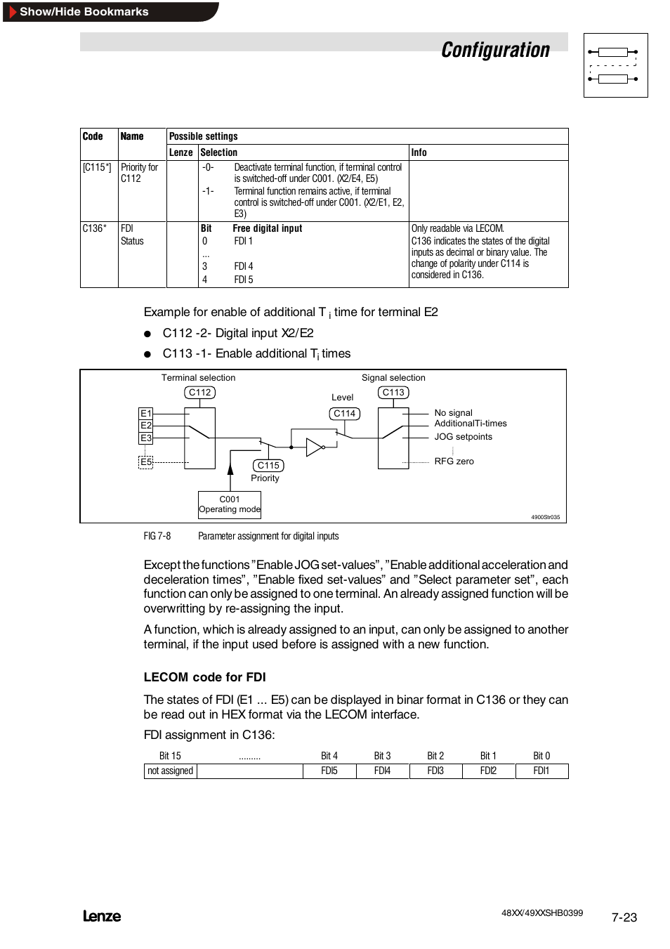 Configuration | Lenze EDS4900U-REG User Manual | Page 114 / 342