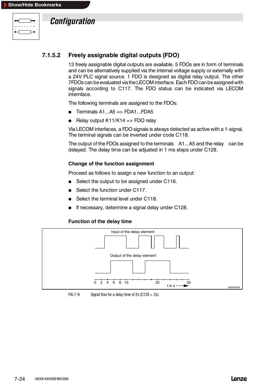 2 freely assignable digital outputs (fdo), Configuration | Lenze EDS4900U-REG User Manual | Page 115 / 342