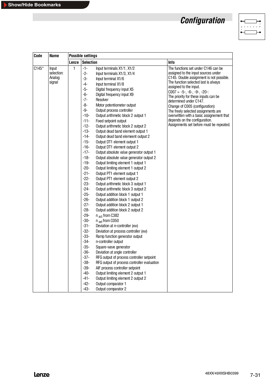 Digital frequencycoupling, Configuration | Lenze EDS4900U-REG User Manual | Page 122 / 342