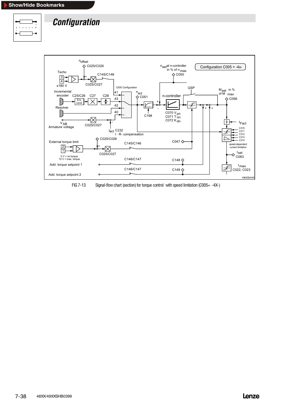 Slave for digital frequency cascade, Configuration, Show/hide bookmarks | Lenze EDS4900U-REG User Manual | Page 129 / 342