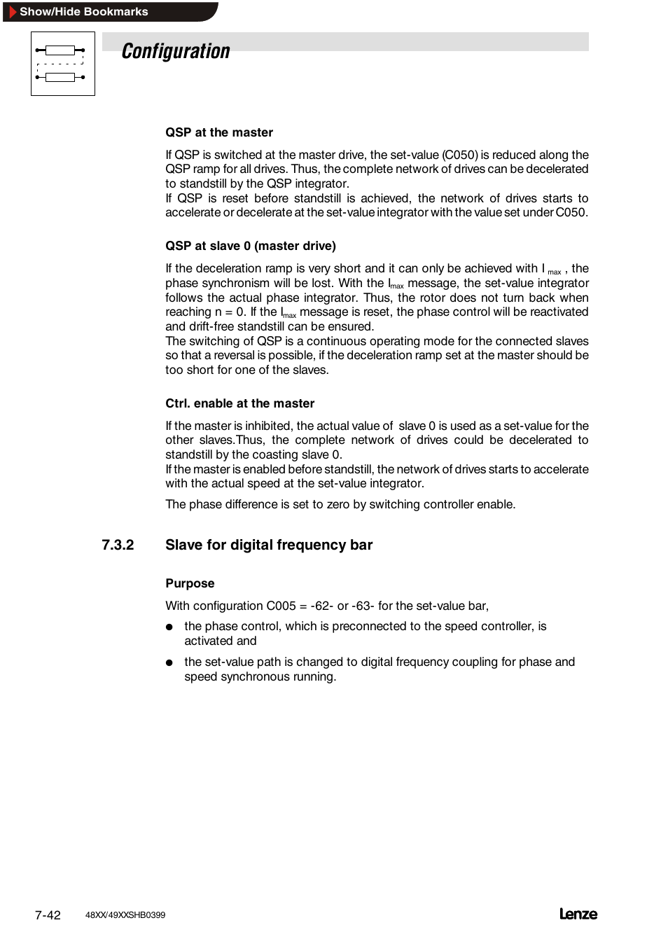2 slave for digital frequency bar, Configuration | Lenze EDS4900U-REG User Manual | Page 133 / 342