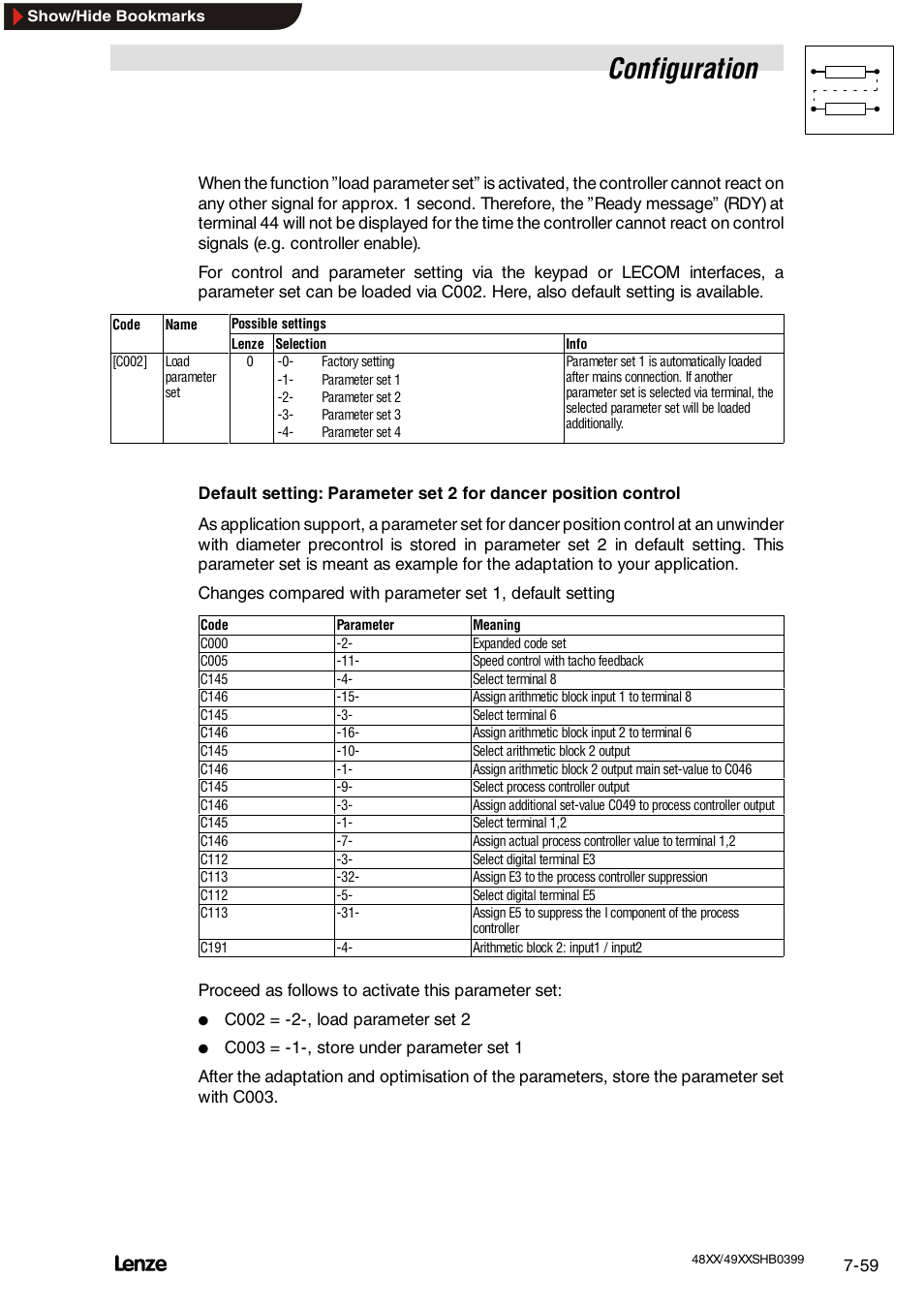 Configuration | Lenze EDS4900U-REG User Manual | Page 150 / 342