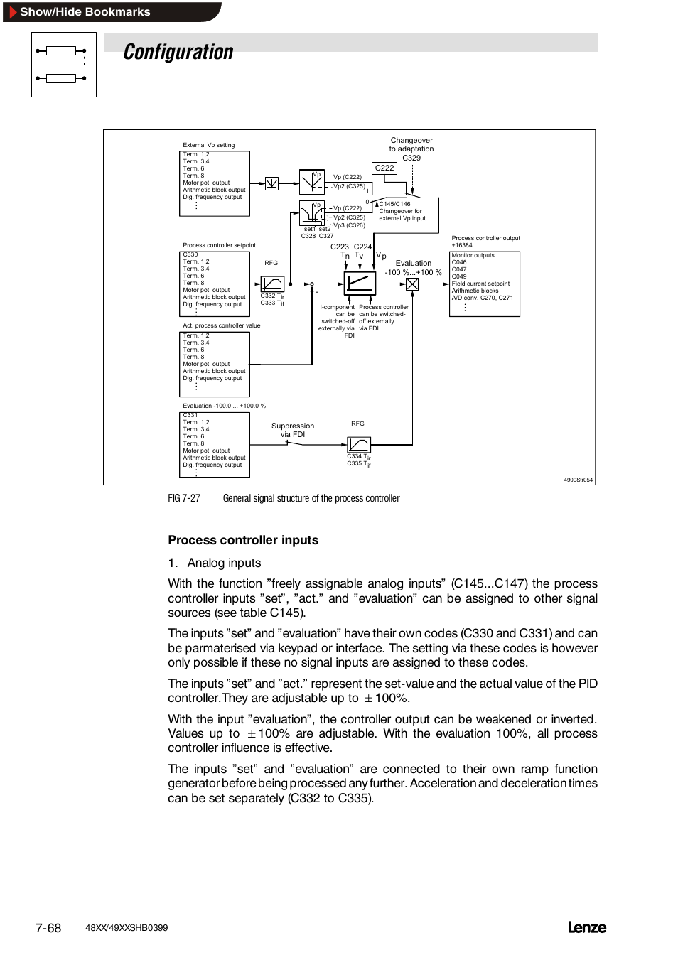 Motor potentiometer (s&h), Configuration, Show/hide bookmarks | Lenze EDS4900U-REG User Manual | Page 159 / 342