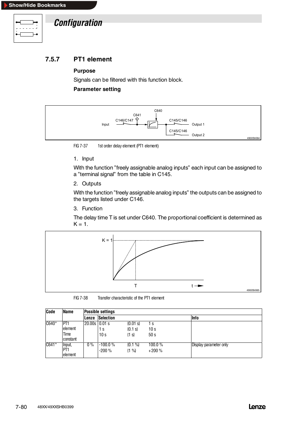 7 pt1 element, Configuration | Lenze EDS4900U-REG User Manual | Page 171 / 342