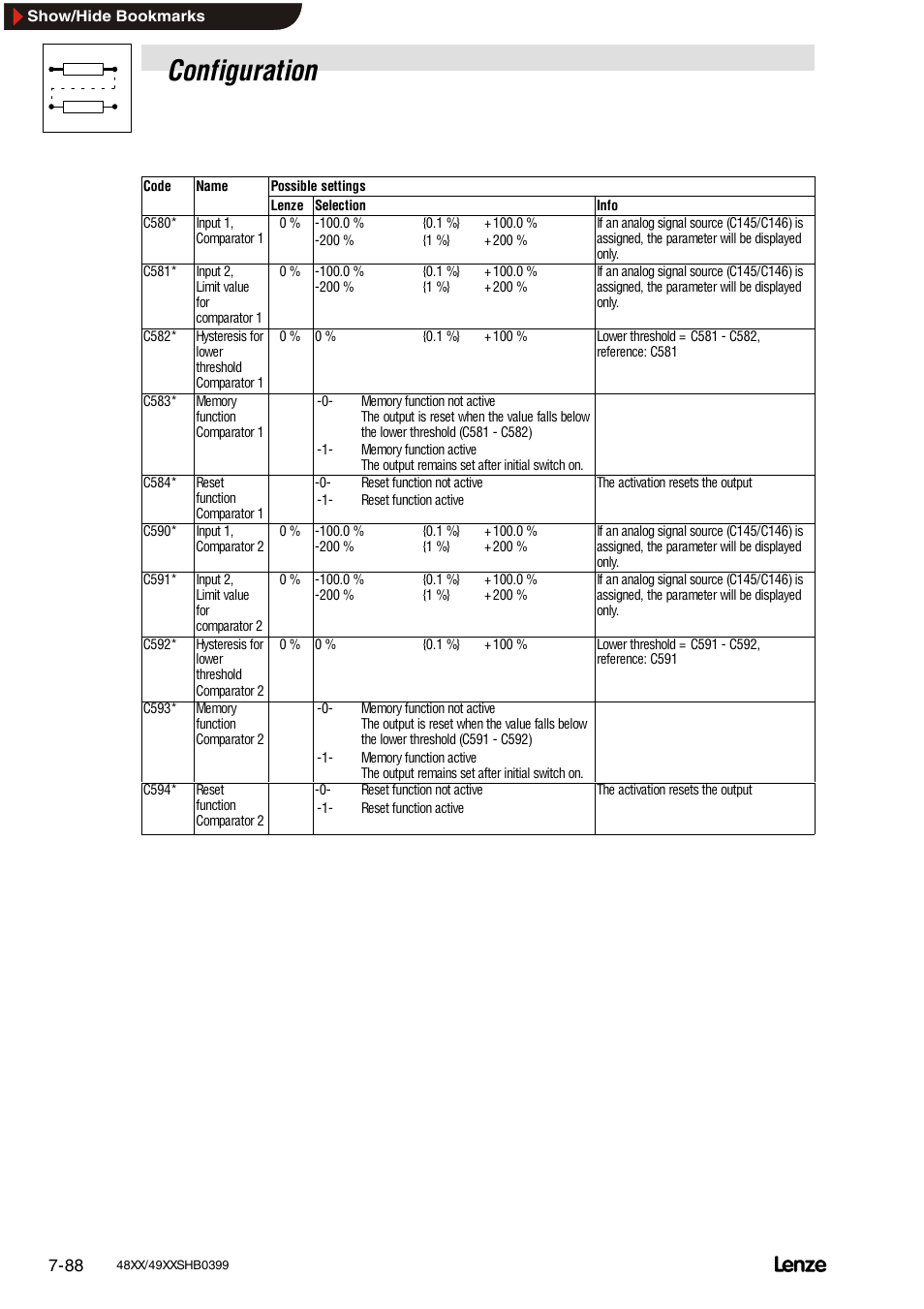 Excitation characteristic, Configuration | Lenze EDS4900U-REG User Manual | Page 179 / 342