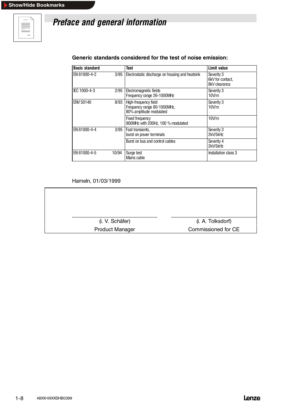 Preface and general information | Lenze EDS4900U-REG User Manual | Page 20 / 342