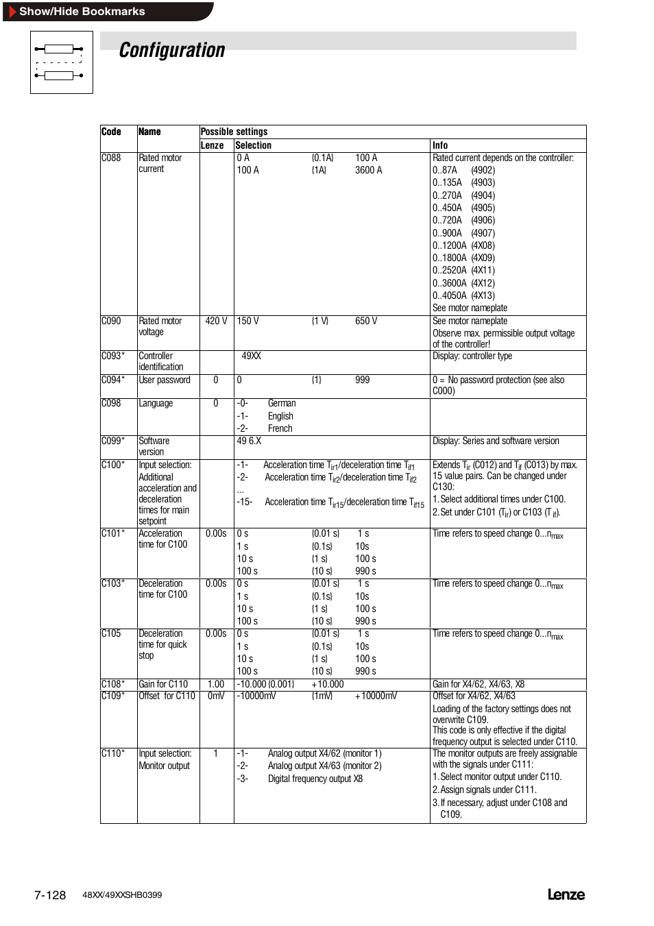 Configuration | Lenze EDS4900U-REG User Manual | Page 219 / 342