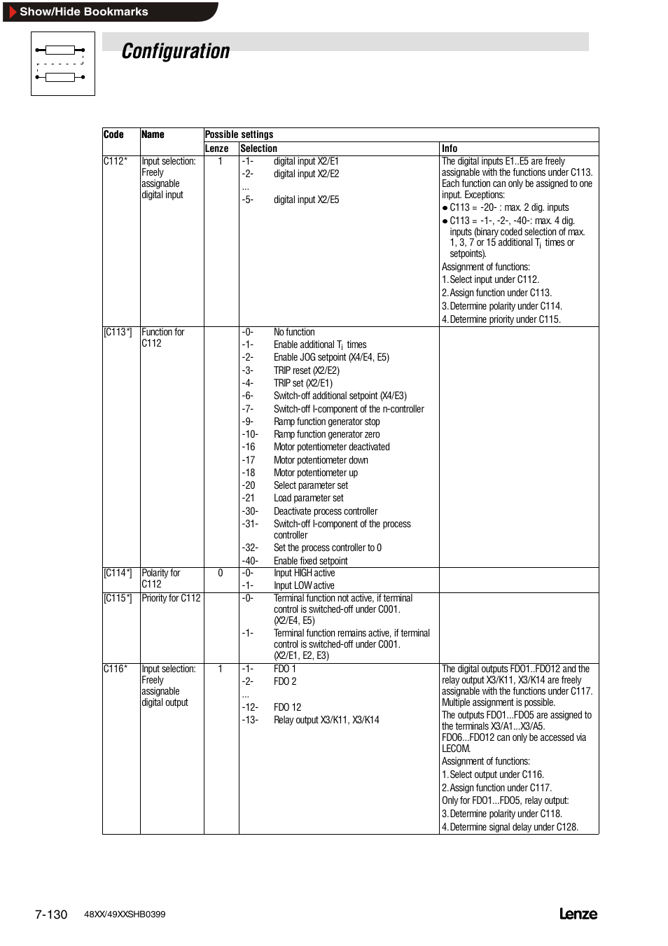 Configuration | Lenze EDS4900U-REG User Manual | Page 221 / 342