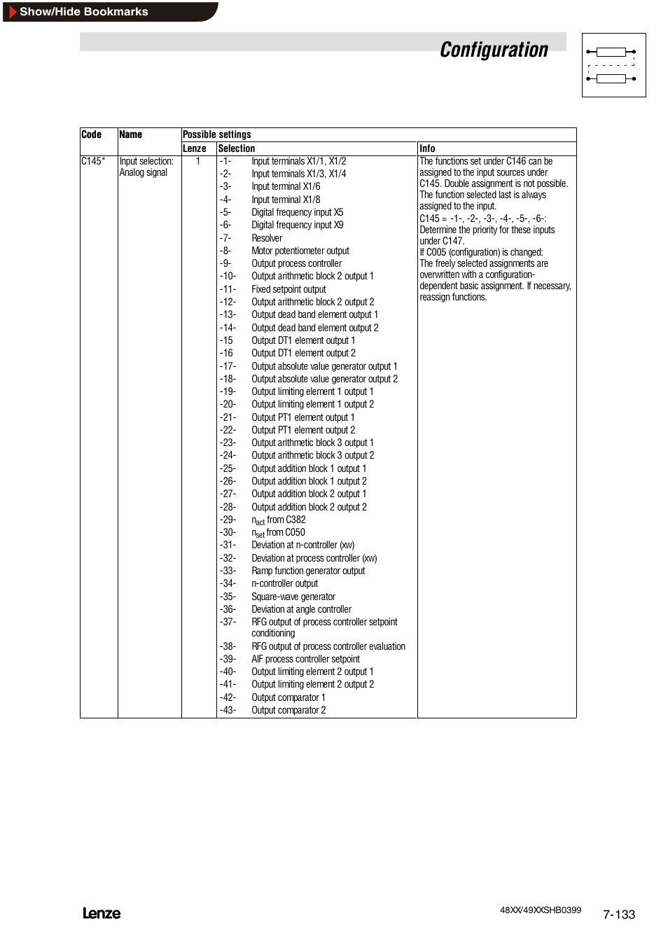 Table of attributes, Configuration | Lenze EDS4900U-REG User Manual | Page 224 / 342