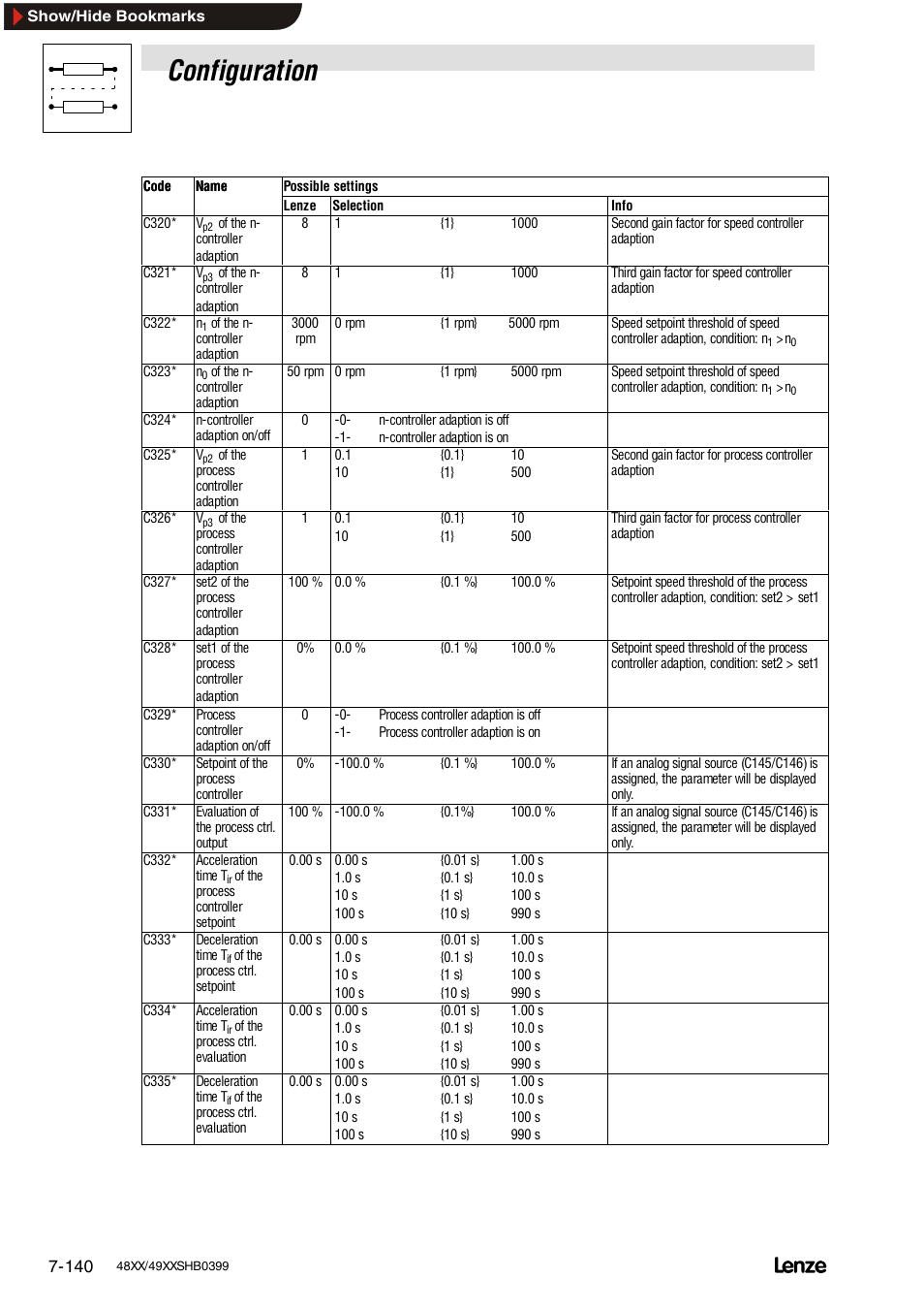 Configuration | Lenze EDS4900U-REG User Manual | Page 231 / 342