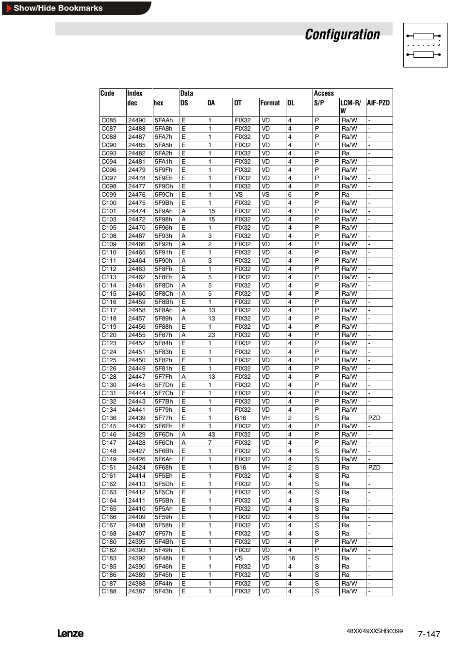 Configuration | Lenze EDS4900U-REG User Manual | Page 238 / 342