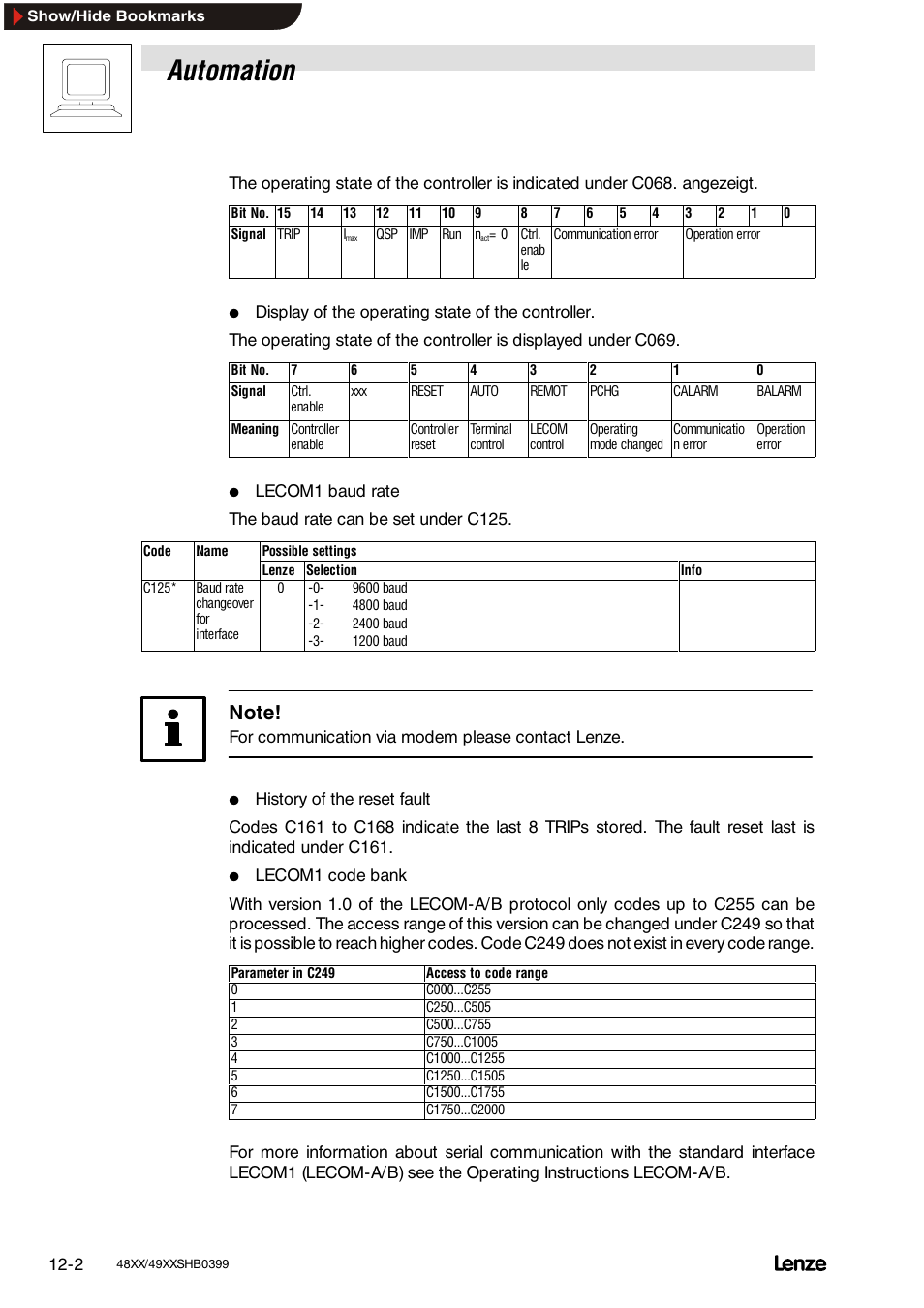 Automation | Lenze EDS4900U-REG User Manual | Page 262 / 342