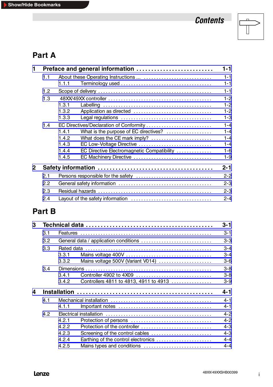 Lenze EDS4900U-REG User Manual | Page 3 / 342