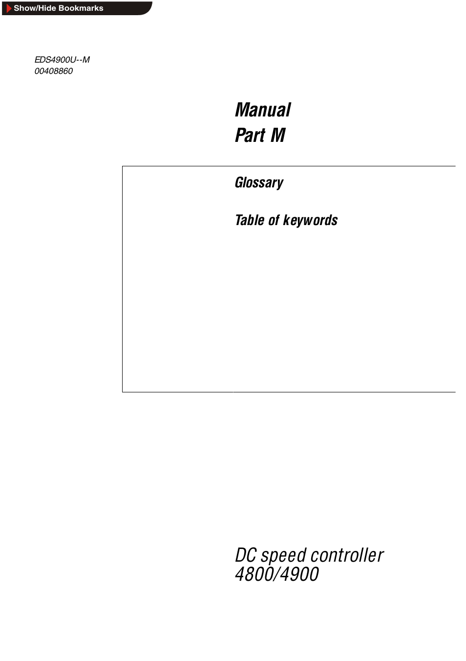 Part m, Manual part m | Lenze EDS4900U-REG User Manual | Page 329 / 342