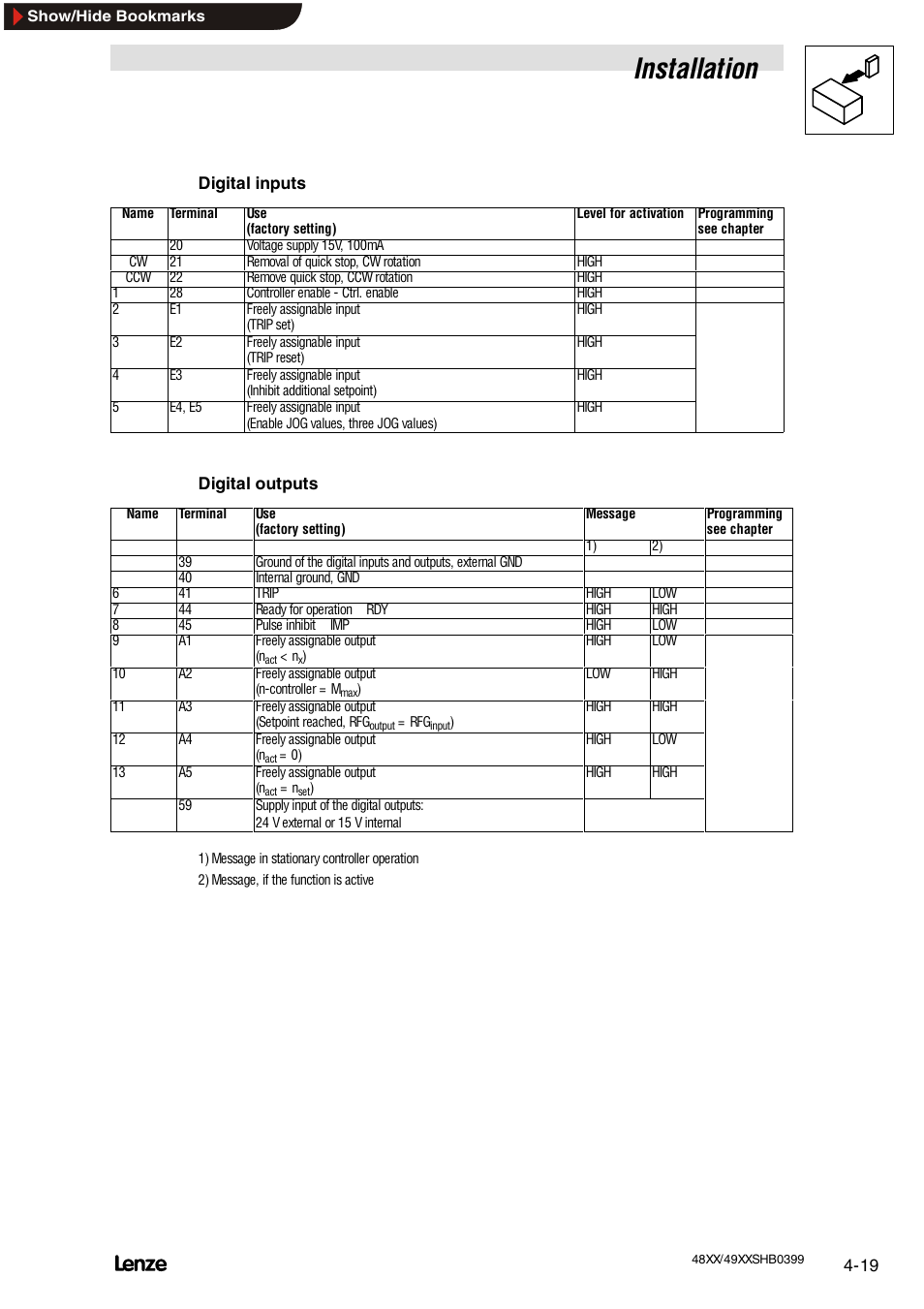 Installation | Lenze EDS4900U-REG User Manual | Page 57 / 342