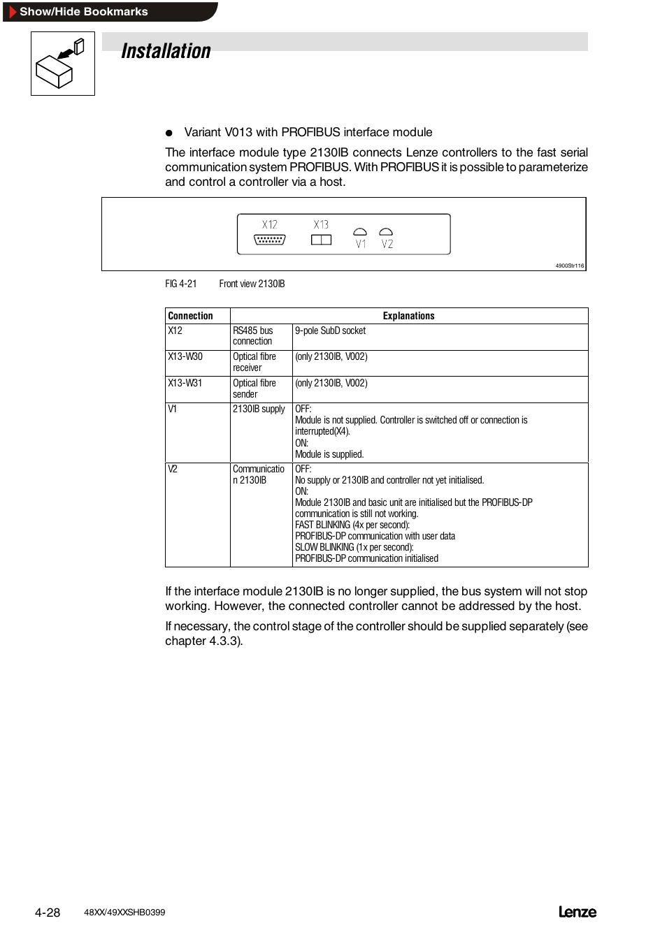 Installation | Lenze EDS4900U-REG User Manual | Page 66 / 342